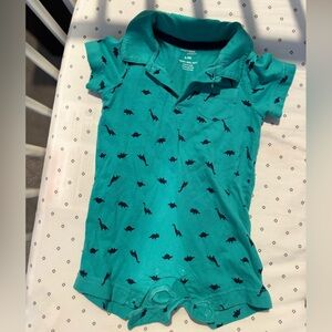Carter's Teal and Navy Dinosaur Romper